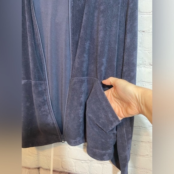 Zella Nordstrom Spa Hoodie Jacket Womens Plus Size 1X Bell Sleeve Slate Gray - Picture 5 of 9